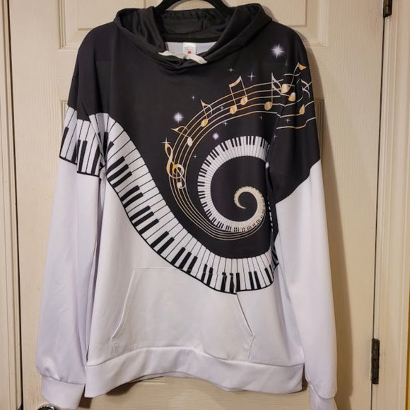 Sold: Music Man Piano 2XL/3XL Jacket Hoodie Rock - Picture 7 of 7